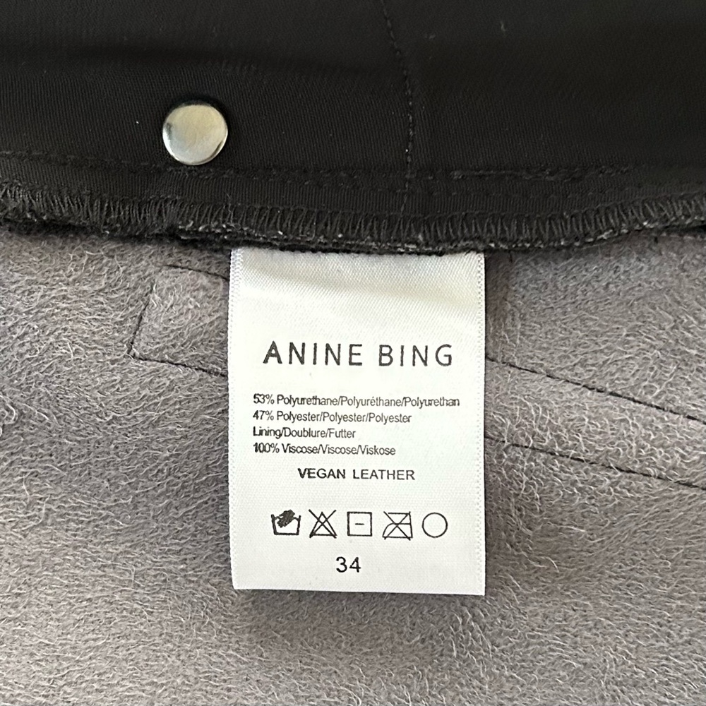 ANINE BING Sonya Faux Leather Pants, Black 25 US 2 FR 34 - Picture 11 of 12